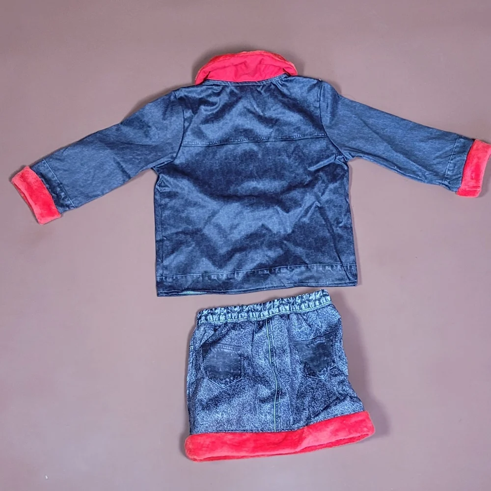 SHEIN Kids Pajama Set - Black and Red Bunny Design
